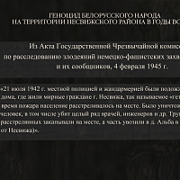 «Геноцид белорусского народа на территории Несвижского района в годы войны»